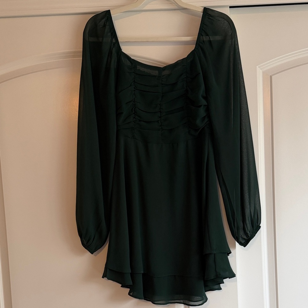 Altar'd State Dark Green Long Sleeve Dress